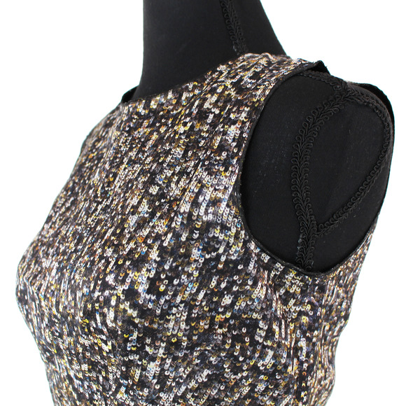 Dolce & Gabbana Silk Multicolor Knee Length Dress 40 Sequin Print Sleeveless D&G - Picture 3 of 7